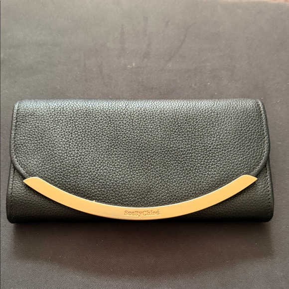 See By Chloe Handbags - See By Chloe Black and Gold Leather wallet deputy a and he told authentic